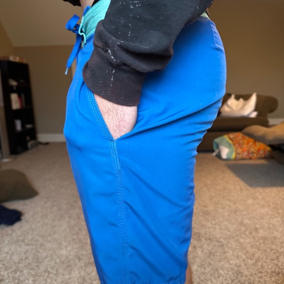 Red Camel Men's Blue Orange Bathing Suit Drawstring Shorts Size 30 - Picture 8 of 10